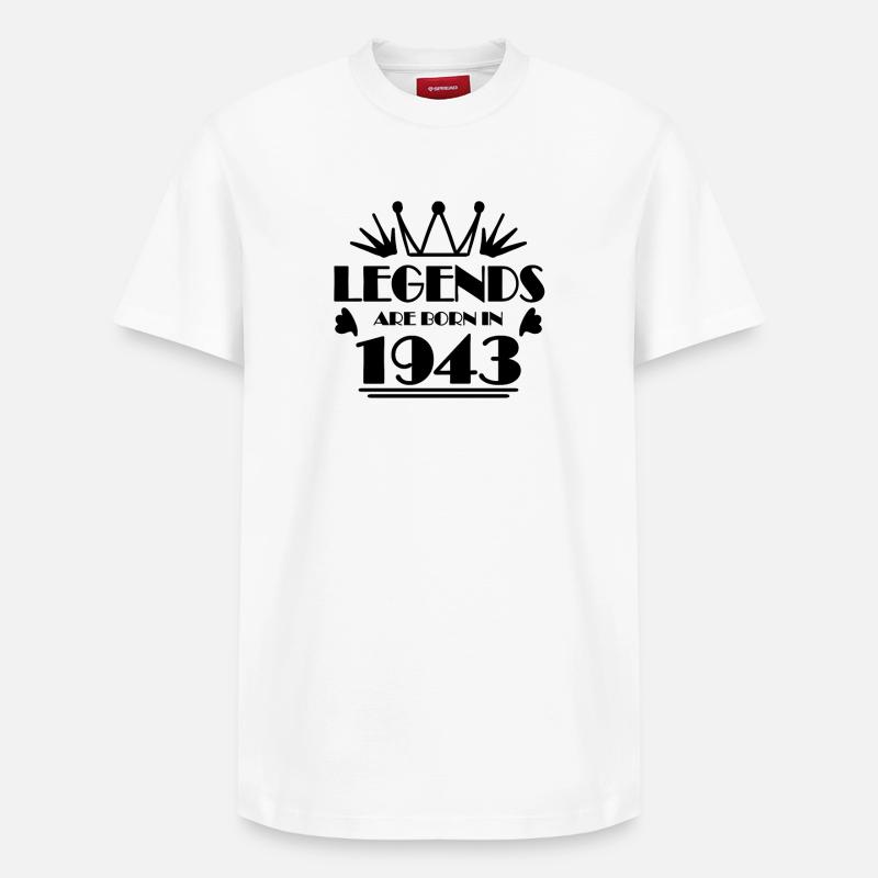 1943 - Né en 1943 - T-shirt unisexe décontracté en coton Supima – de SPREAD - blanc