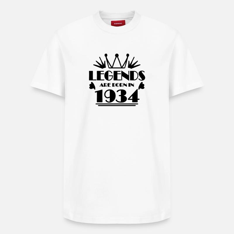 1934 - né en 1934 - T-shirt unisexe décontracté en coton Supima – de SPREAD - blanc