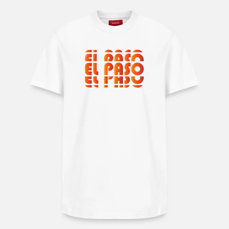 El Paso Gradient Grid - Relaxed Unisex Supima Cotton T-Shirt – by SPREAD - white