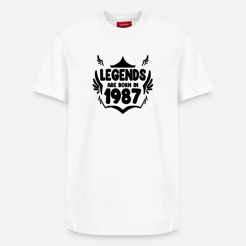 1987 - Born 1987 - Relaxed Unisex Supima Cotton T-Shirt – by SPREAD - white