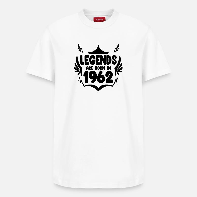 1962 - Né en 1962 - T-shirt unisexe décontracté en coton Supima – de SPREAD - blanc