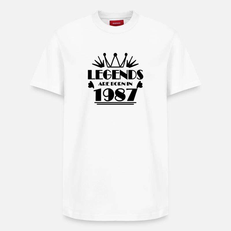 1987 - Born 1987 - Relaxed Unisex Supima Cotton T-Shirt – by SPREAD - white
