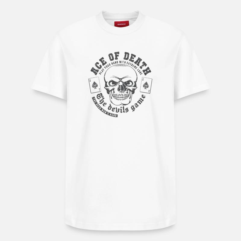 As de la mort - T-shirt unisexe décontracté en coton Supima – de SPREAD - blanc