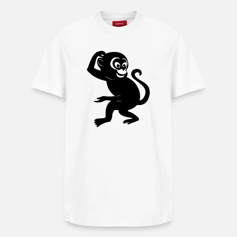 Affenschattenfigur - Relaxed Unisex Supima Cotton T-Shirt – von SPREAD - Weiß