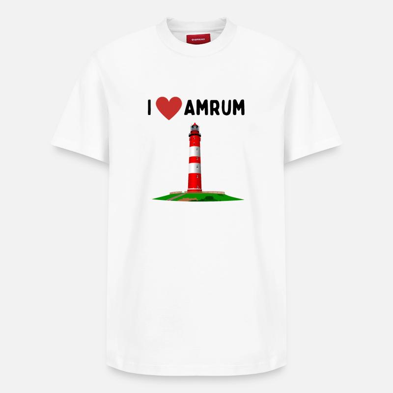 J’aime Amrum - T-shirt unisexe décontracté en coton Supima – de SPREAD - blanc