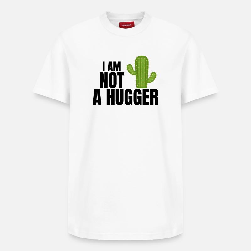 Ich bin kein Umarmer, Umarmer, Kaktus - Relaxed Unisex Supima Cotton T-Shirt – von SPREAD - Weiß