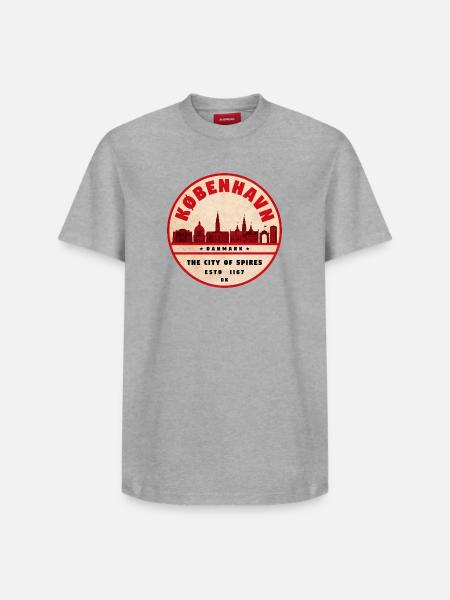 København Retro City Silhouette - Relaxed Unisex Supima Cotton T-Shirt – by SPREAD - white