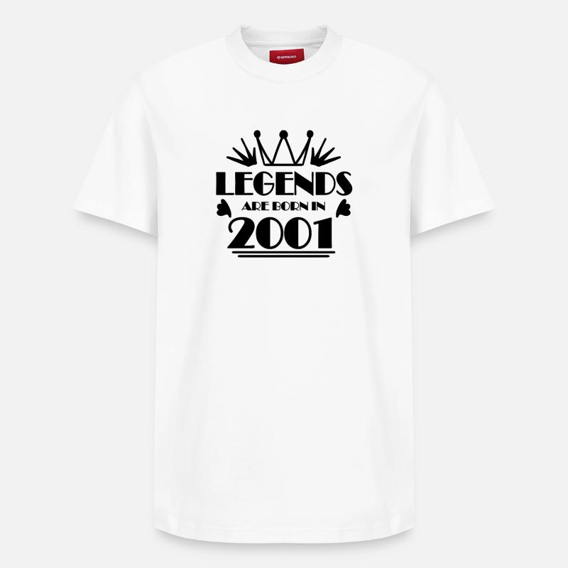 2001 - Né en 2001 - T-shirt unisexe décontracté en coton Supima – de SPREAD - blanc