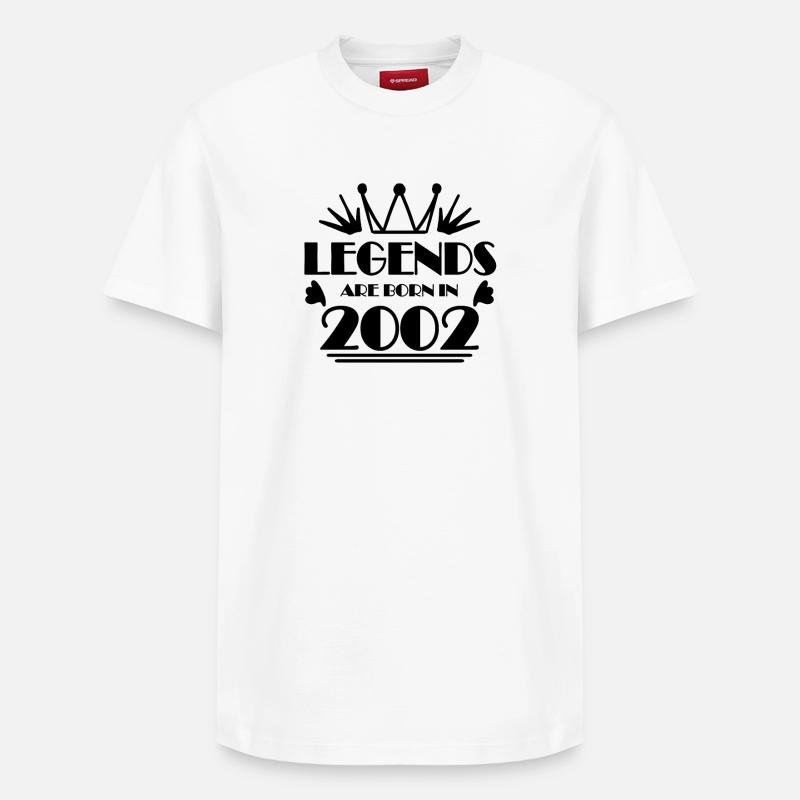 2002 - Né en 2002 - T-shirt unisexe décontracté en coton Supima – de SPREAD - blanc