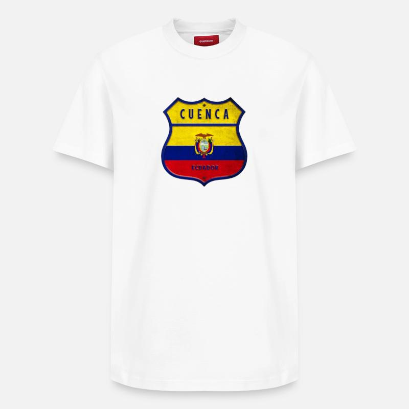Cuenca Drapeaux de l'Equateur - T-shirt unisexe décontracté en coton Supima – de SPREAD - blanc