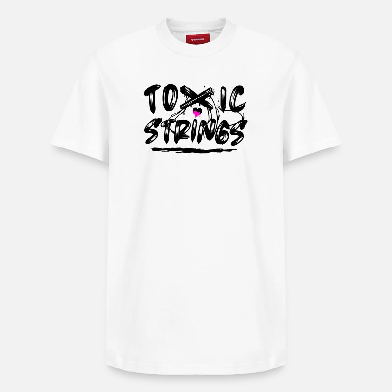 Toxic Strings 2 Colour - Relaxed Unisex Supima Cotton T-Shirt – by SPREAD - white