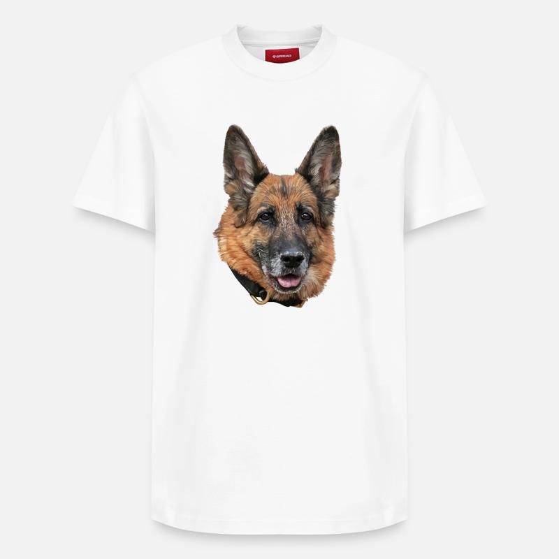 Chien de berger - T-shirt unisexe décontracté en coton Supima – de SPREAD - blanc