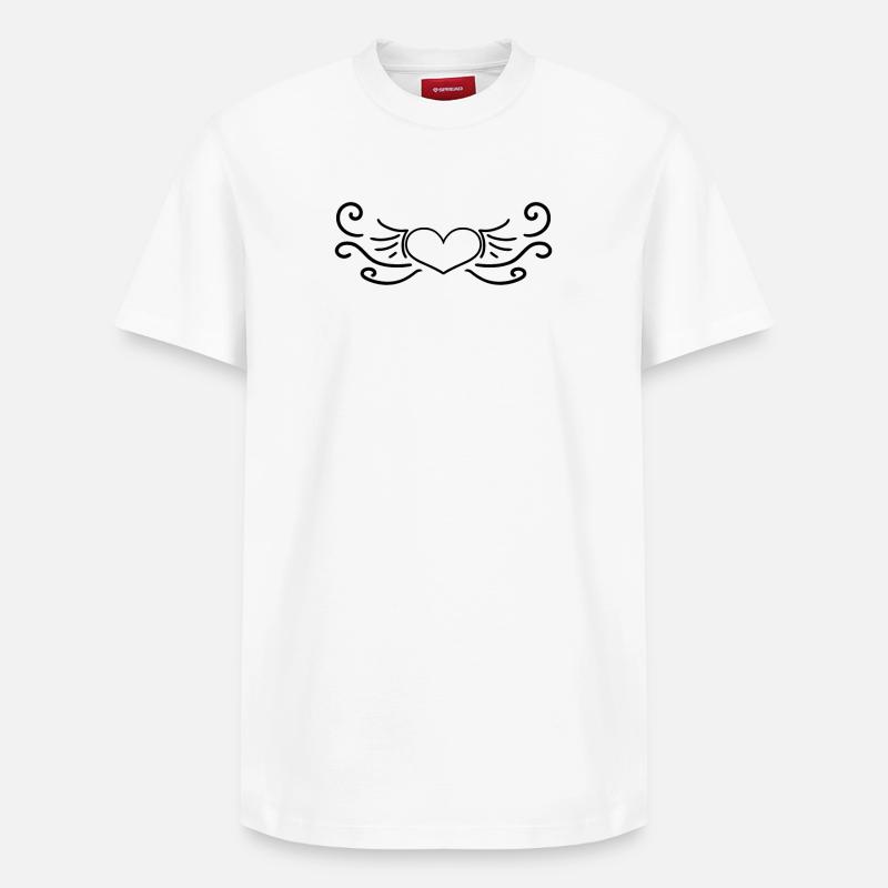Cœur Noir - T-shirt unisexe décontracté en coton Supima – de SPREAD - blanc