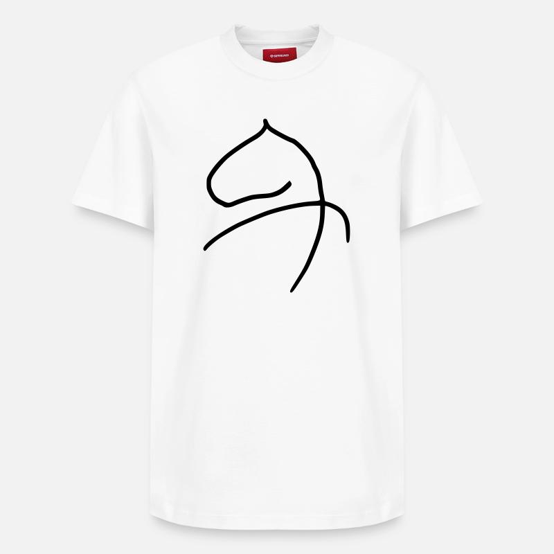 Pferd - Relaxed Unisex Supima Cotton T-Shirt – von SPREAD - Weiß