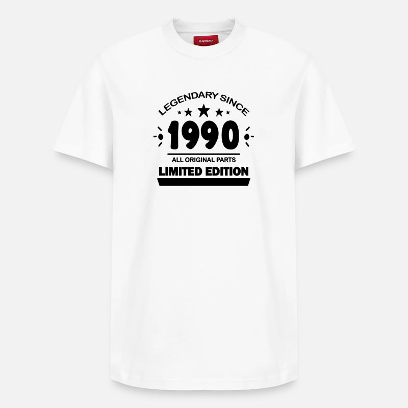 1990 - Né en 1990 - T-shirt unisexe décontracté en coton Supima – de SPREAD - blanc