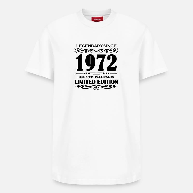 Année de construction 1972 - T-shirt unisexe décontracté en coton Supima – de SPREAD - blanc