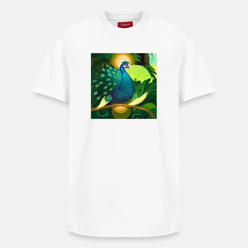 Paon - T-shirt unisexe décontracté en coton Supima – de SPREAD - blanc