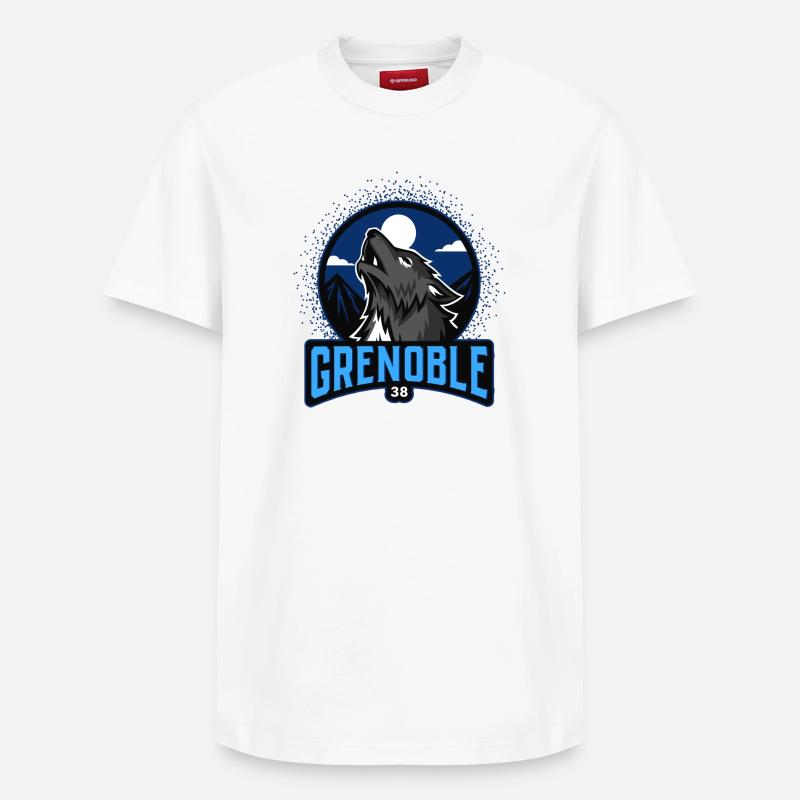 Grenoble et le loup - T-shirt unisexe décontracté en coton Supima – de SPREAD - blanc