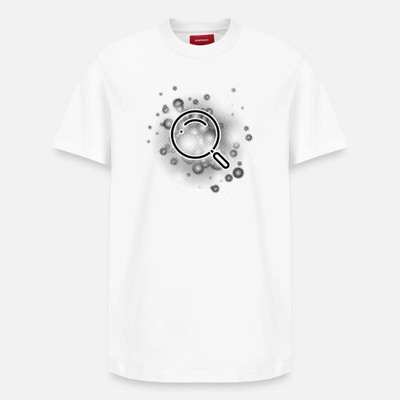 Lupe mit Punkte Hintergrund - Relaxed Unisex Supima Cotton T-Shirt – von SPREAD - Weiß