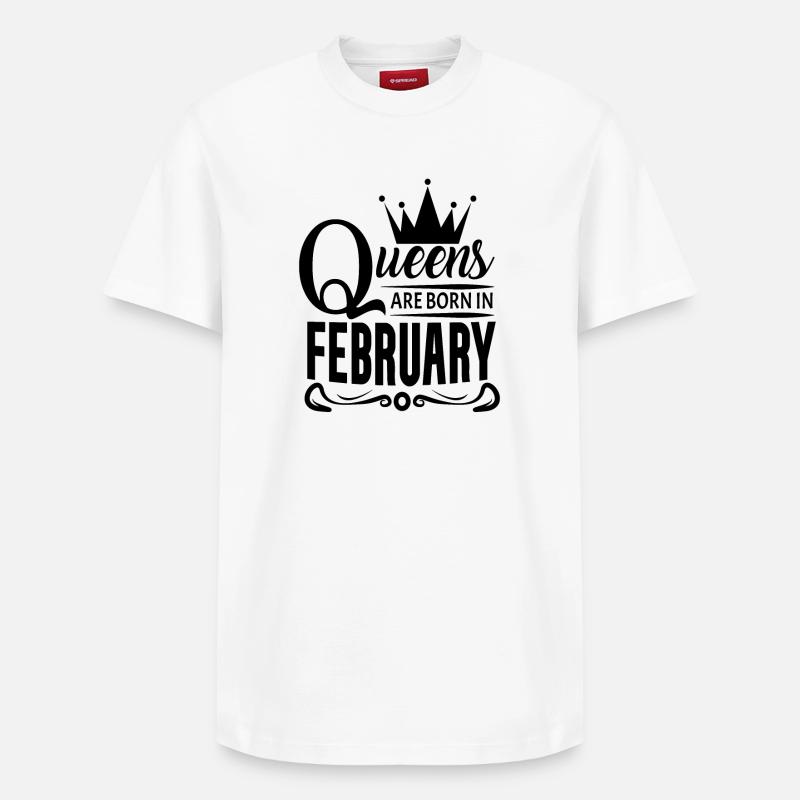 Mois de naissance février - T-shirt unisexe décontracté en coton Supima – de SPREAD - blanc