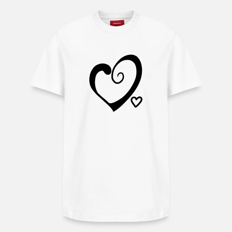 Cœurs de cœur - T-shirt unisexe décontracté en coton Supima – de SPREAD - blanc