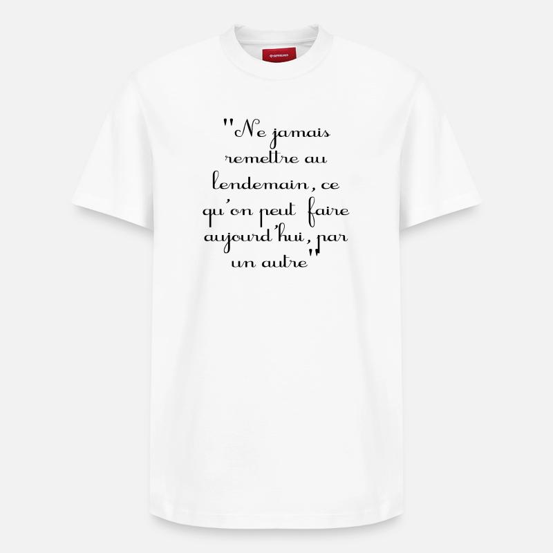 Procrastinateur - T-shirt unisexe décontracté en coton Supima – de SPREAD - blanc