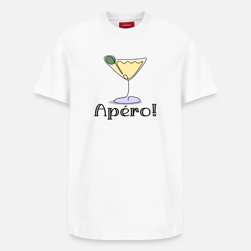Apéro - Cocktail - BOISSON - T-shirt unisexe décontracté en coton Supima – de SPREAD - blanc