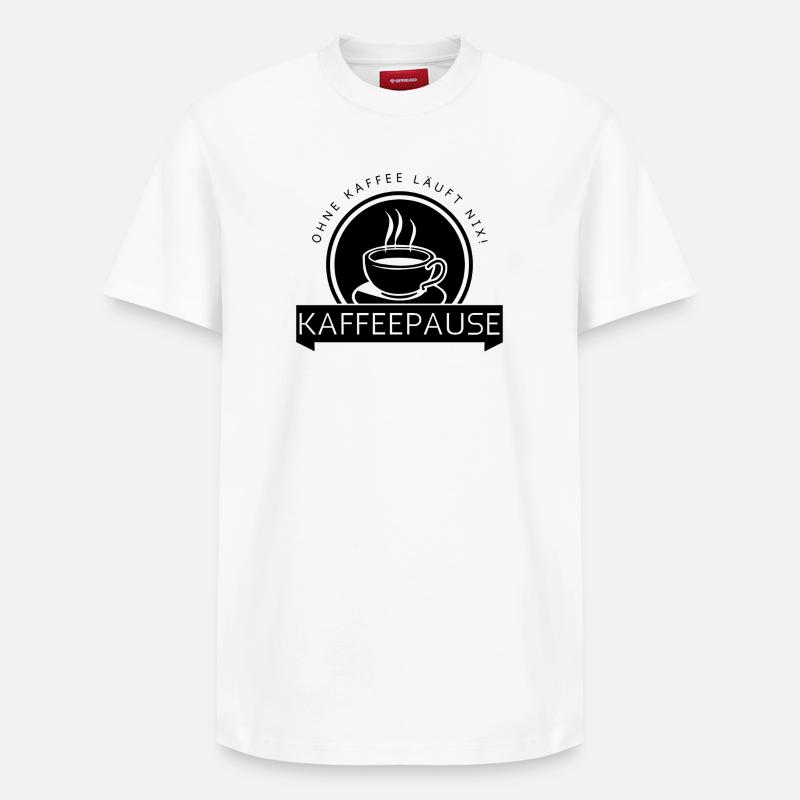 Kaffeepause - Relaxed Unisex Supima Cotton T-Shirt – von SPREAD - Weiß