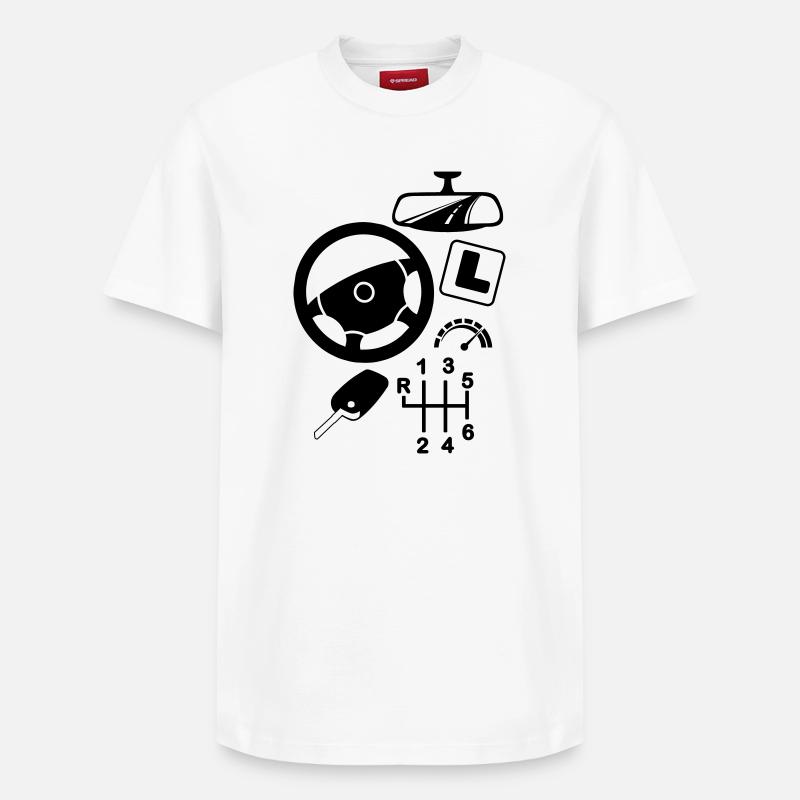 Logo Autofahrlehrer - Relaxed Unisex Supima Cotton T-Shirt – von SPREAD - Weiß