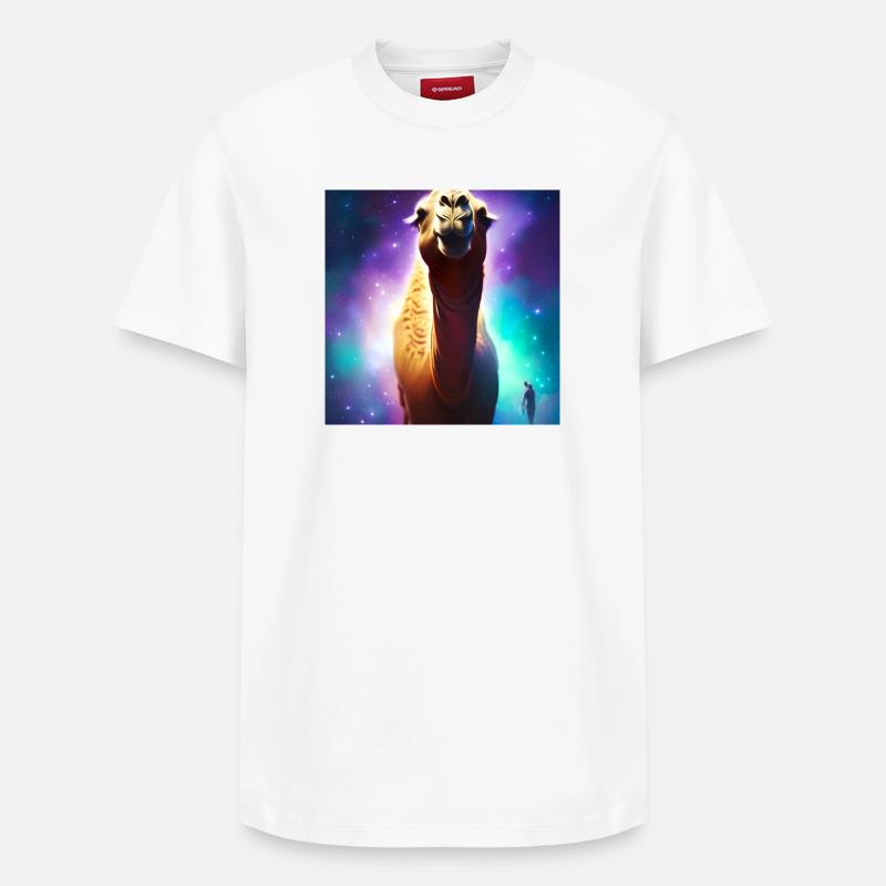 Dromedary Camel - Galaxy Space - T-shirt unisexe décontracté en coton Supima – de SPREAD - blanc