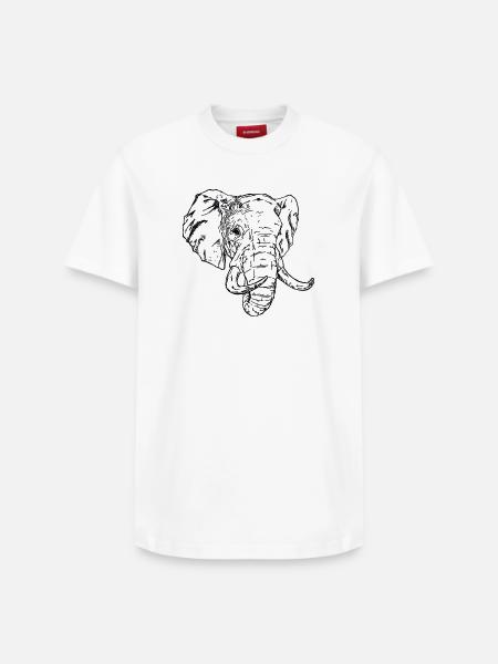 Elephant - Relaxed Unisex Supima Cotton T-Shirt – by SPREAD - white