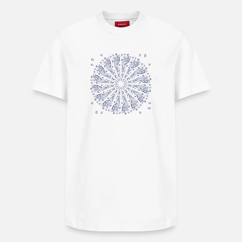 Azure Mandala Bloom - T-shirt unisexe décontracté en coton Supima – de SPREAD - blanc