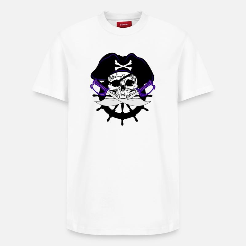 Violet pirate - T-shirt unisexe décontracté en coton Supima – de SPREAD - blanc