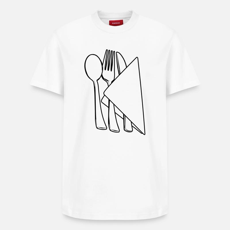 Couverts dans la serviette - T-shirt unisexe décontracté en coton Supima – de SPREAD - blanc