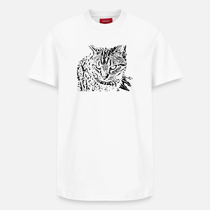 chat chaton noir mignon - T-shirt unisexe décontracté en coton Supima – de SPREAD - blanc
