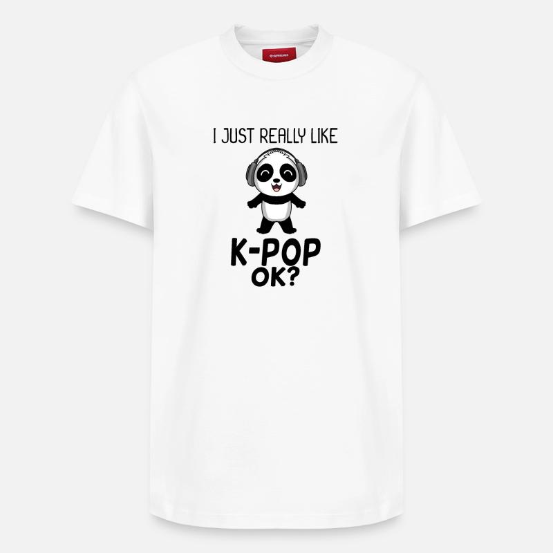 k Pop Spruch Panda - Relaxed Unisex Supima Cotton T-Shirt – von SPREAD - Weiß
