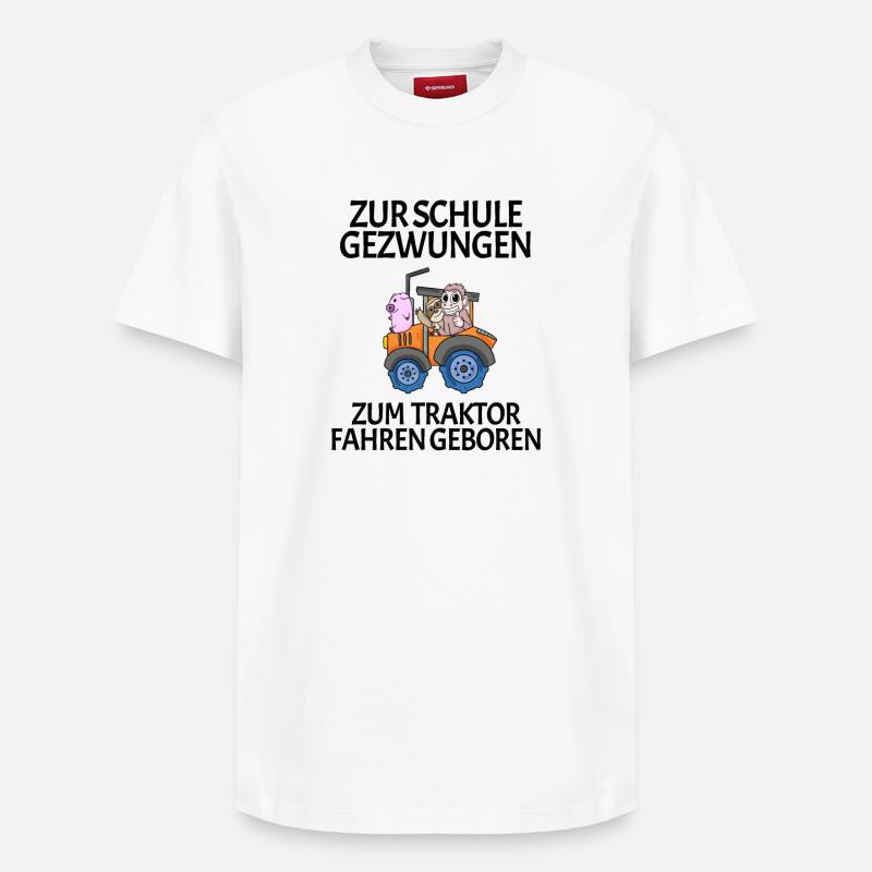 Schule Einschulung Traktor Geschenk Lustig - Relaxed Unisex Supima Cotton T-Shirt – von SPREAD - Weiß