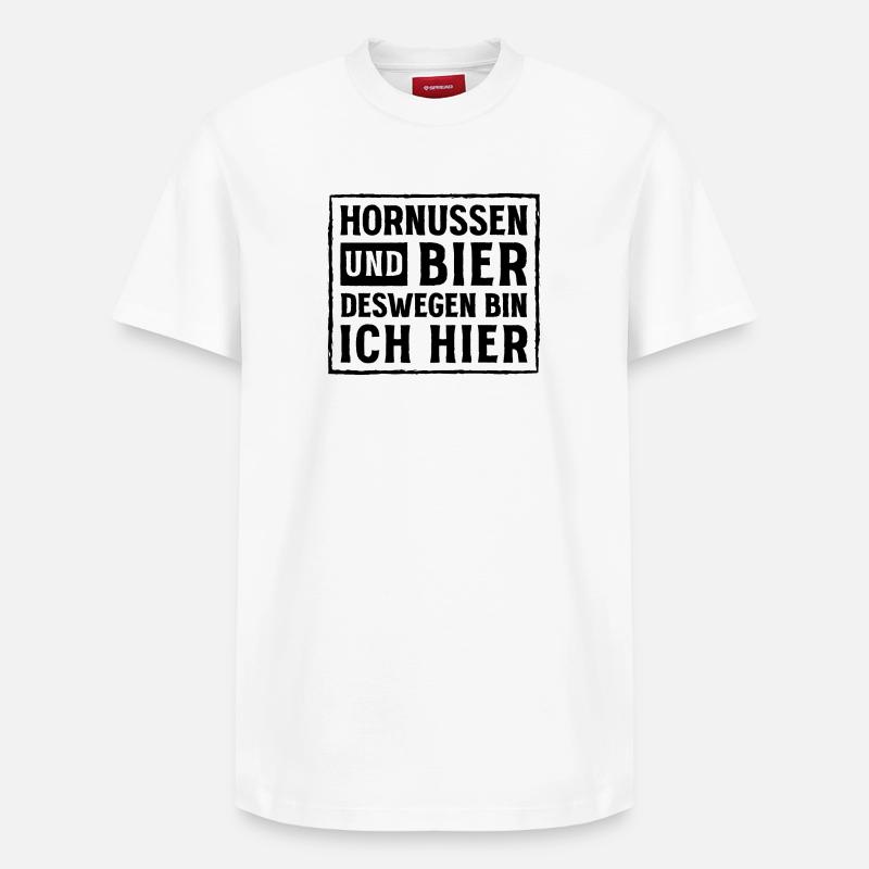 Hornussen und Bier Statement Design - Relaxed Unisex Supima Cotton T-Shirt – von SPREAD - Weiß