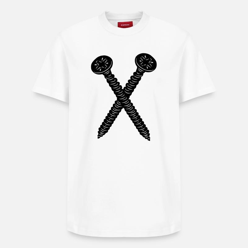 Deux vis croisées - T-shirt unisexe décontracté en coton Supima – de SPREAD - blanc