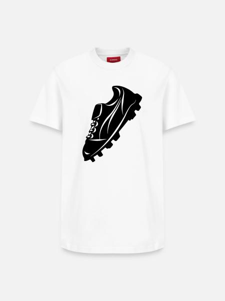 Fußballschuh transparente Schattenfigur - Relaxed Unisex Supima Cotton T-Shirt – von SPREAD - Weiß
