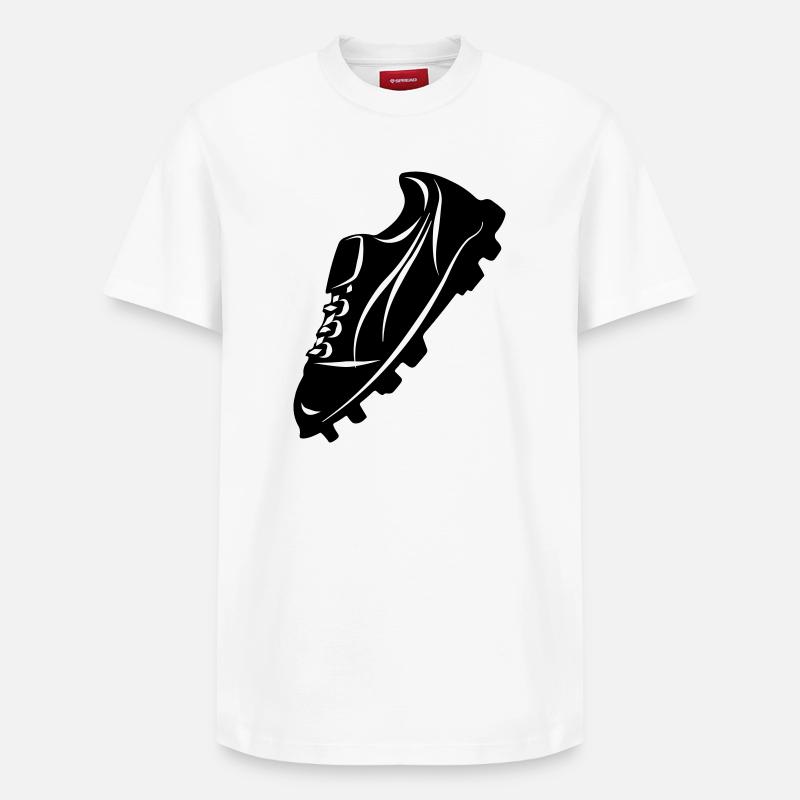 Fußballschuh transparente Schattenfigur - Relaxed Unisex Supima Cotton T-Shirt – von SPREAD - Weiß