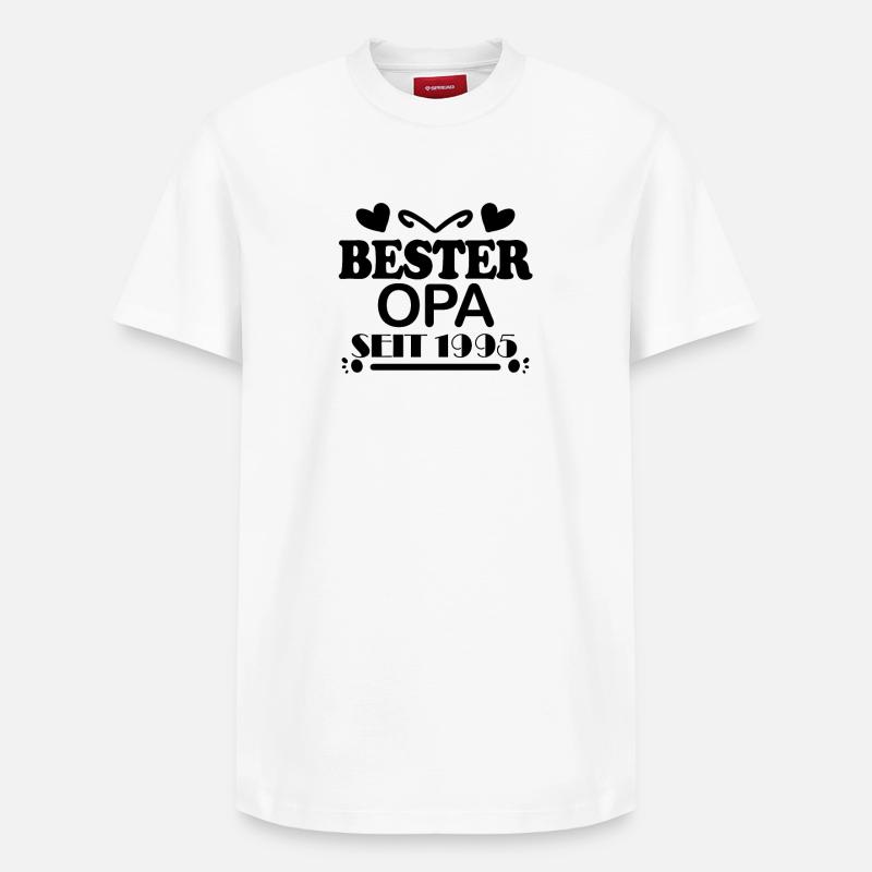 Bester Opa seit 1995 - Relaxed Unisex Supima Cotton T-Shirt – von SPREAD - Weiß