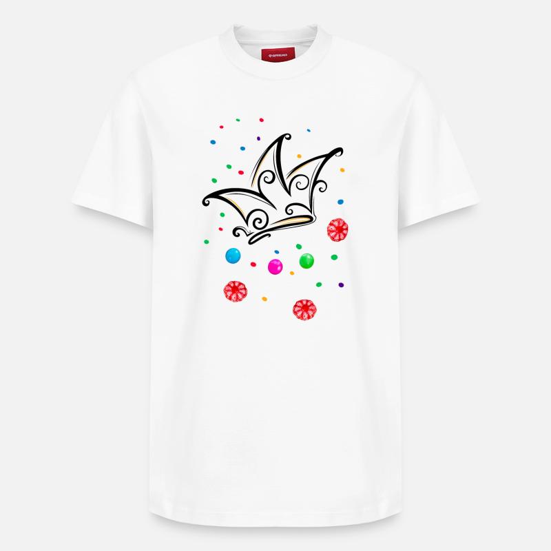 Fool's Cap Candy Camel - Relaxed Unisex Supima Cotton T-Shirt – by SPREAD - white