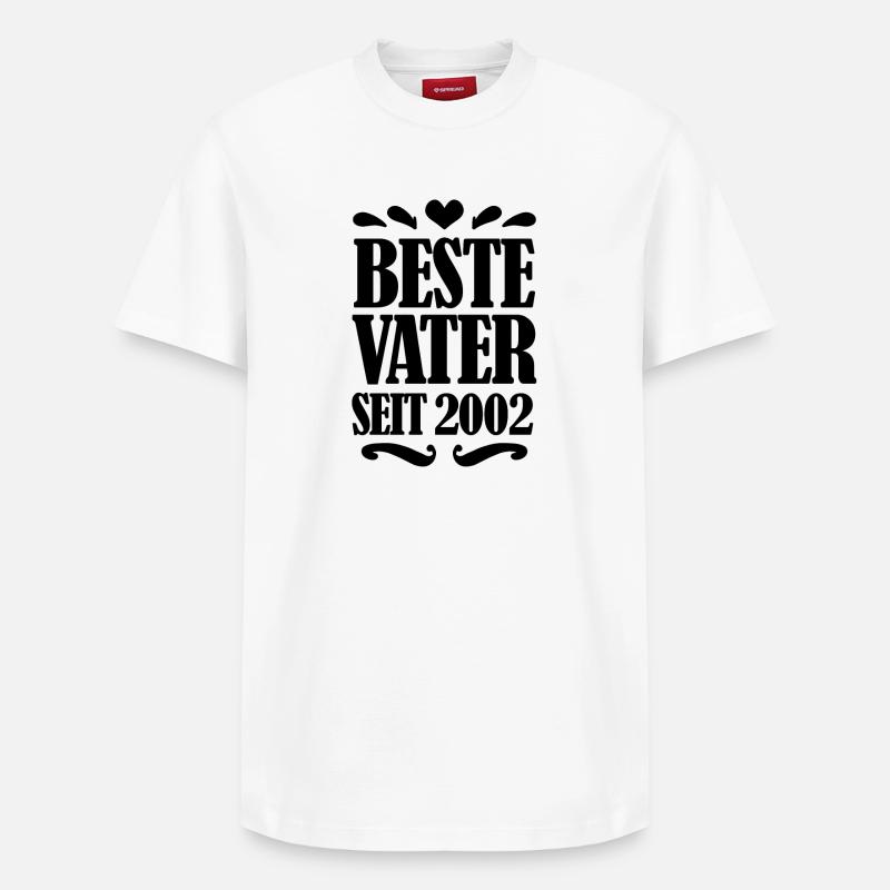 Bester Vater seit 2002 - Relaxed Unisex Supima Cotton T-Shirt – von SPREAD - Weiß
