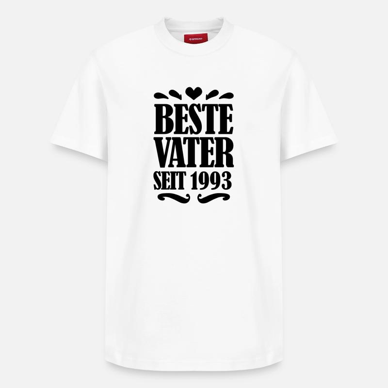 Bester Vater seit 1993 - Relaxed Unisex Supima Cotton T-Shirt – von SPREAD - Weiß