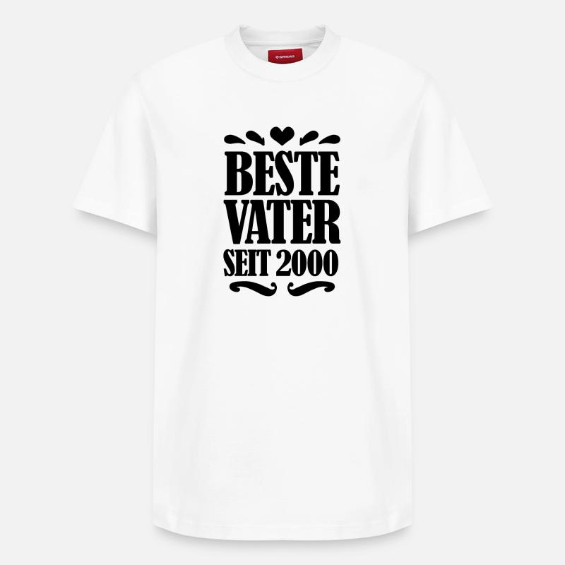 Bester Vater seit 2000 - Relaxed Unisex Supima Cotton T-Shirt – von SPREAD - Weiß
