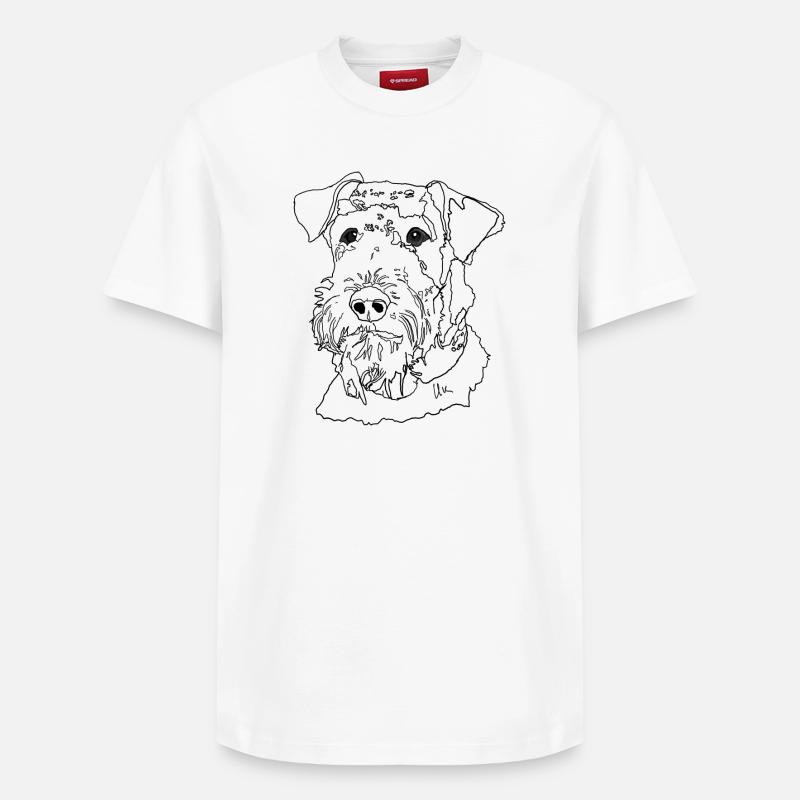 Airedale Terrier - T-shirt unisexe décontracté en coton Supima – de SPREAD - blanc