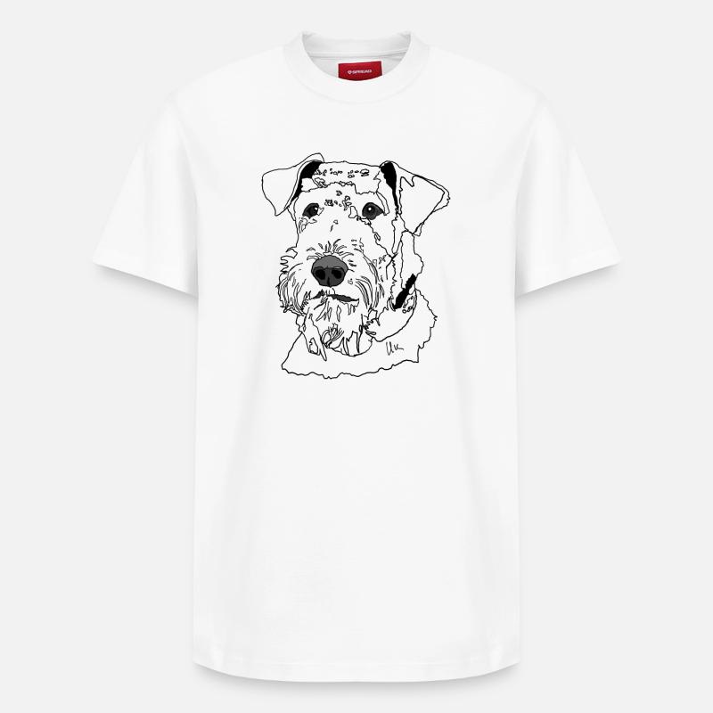 Airedale Terrier - T-shirt unisexe décontracté en coton Supima – de SPREAD - blanc