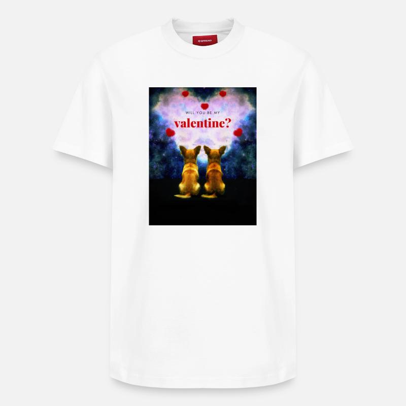 Serez-vous mon Valentin? - T-shirt unisexe décontracté en coton Supima – de SPREAD - blanc