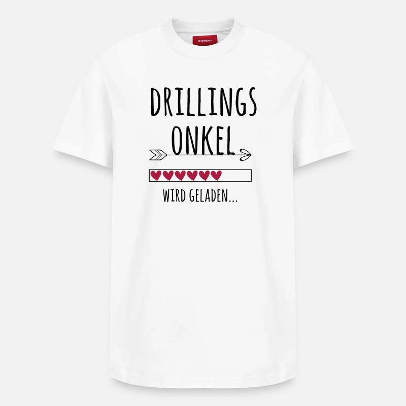 werdender Drillingsonkel Schwangerschaft Drillinge - Relaxed Unisex Supima Cotton T-Shirt – von SPREAD - Weiß